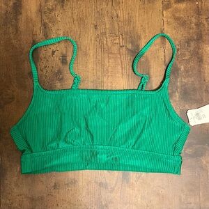 Aerie Green Rib Bikini Top